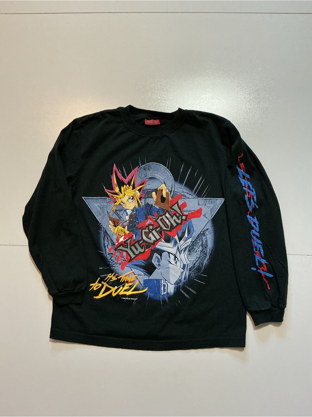 Vintage 1996 Yu-Gi-Oh It's Time To Duel Kazuki Takahashi L/S Youth Kids T-Shirt